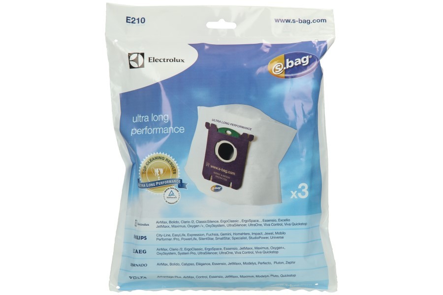 картинка Комплект: пылесборники синтетические E210 s-bag Ultra Long Performance 3 шт пылесоса в Сервисном центре «Близнецов»